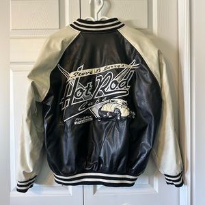 Steve & Barry’s Hot Rod Cafe vintage oversized letterman’s jacket
